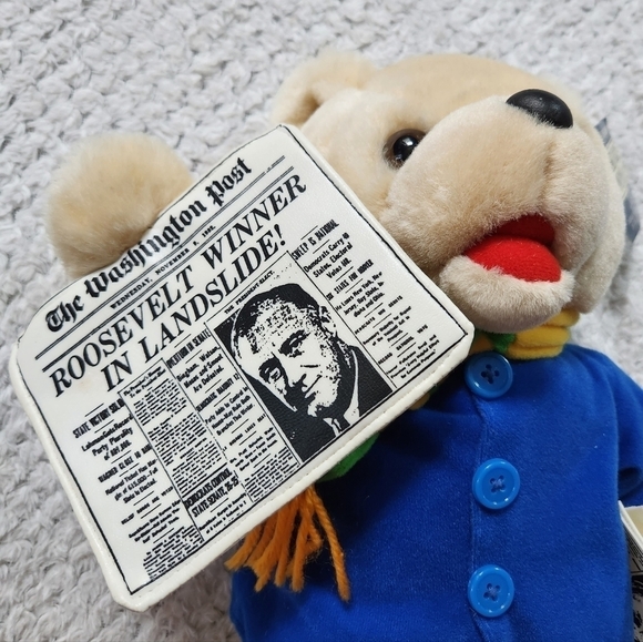 Headline Bears Toy Parade Roosevelt Wins Stuffed Teddy Bear Newspaper - Picture 3 of 6